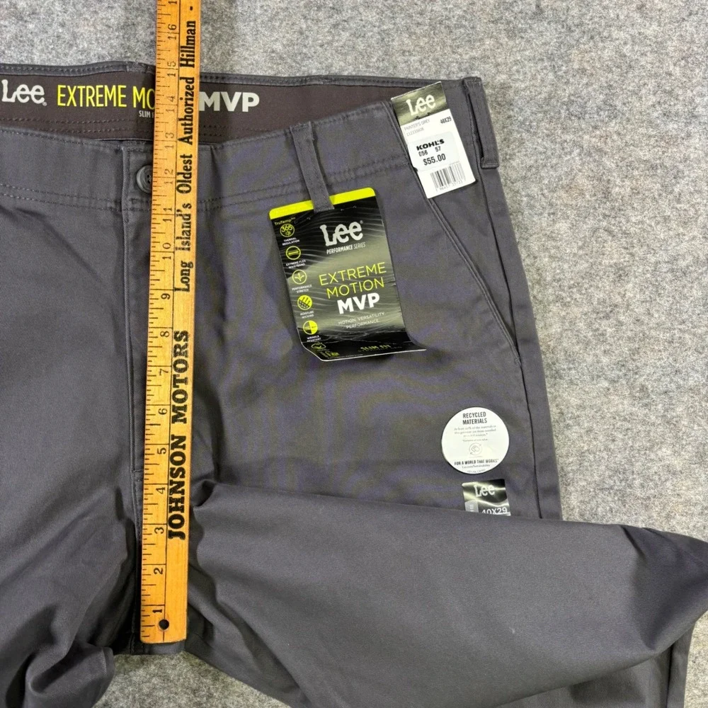 Lee‎ Men's Extreme Motion MVP Slim Fit Straight Leg Pants 40x29 Painters Grey